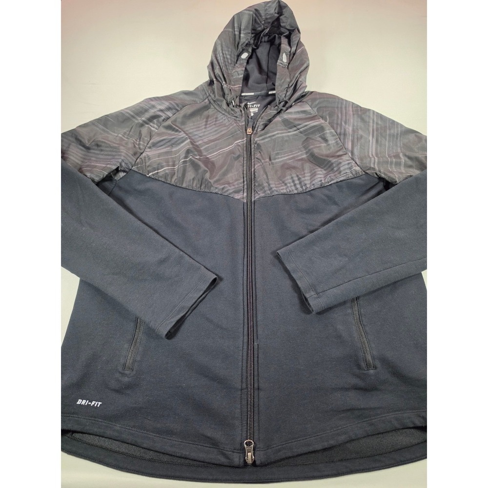 Nike Running Dri-FIT Full Zip Hoodie Mens XL Black Gray Windrunner 451277-011